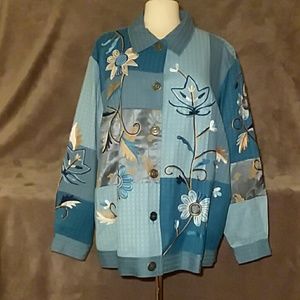 Indigo Moon QVC Embroidered Top